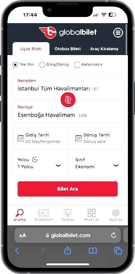Global bilet Kurumsal Web Sitesi