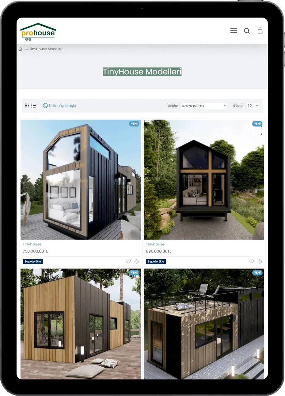 ProHouse e-ticaret web sitesi
